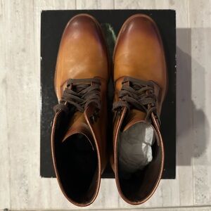 Magnanni Marcelo Tan Leather Lace-Up Boots